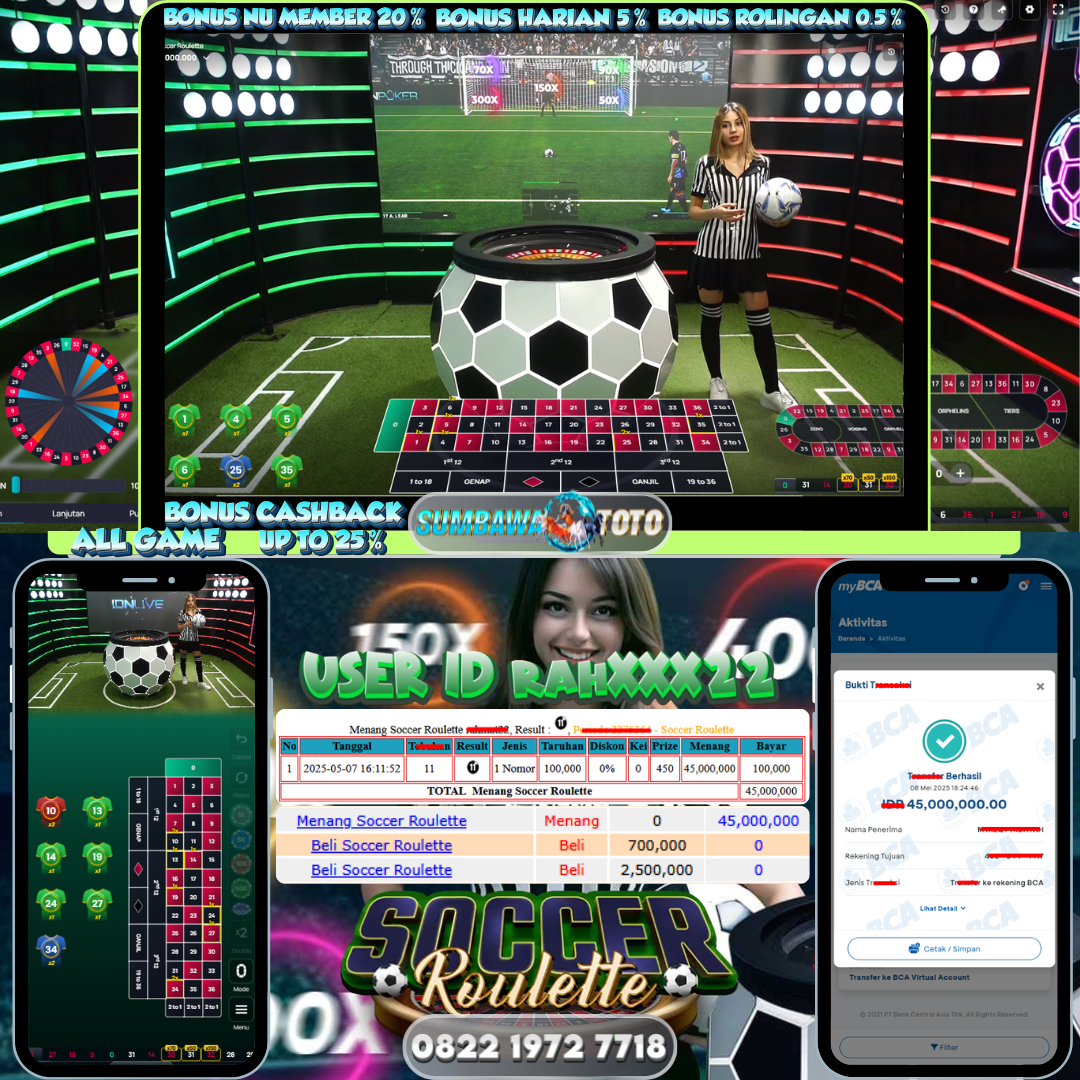 Pemenang IDN Soccer Roulette Sering JP x5000
